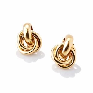 New! Reese 14K Gold Plated Intertwine Post Earrings (2005) NWOT